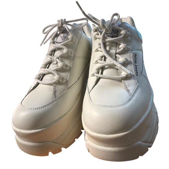 Naked Wolfe White Chunky Platform Sneakers - Picture 7 of 16